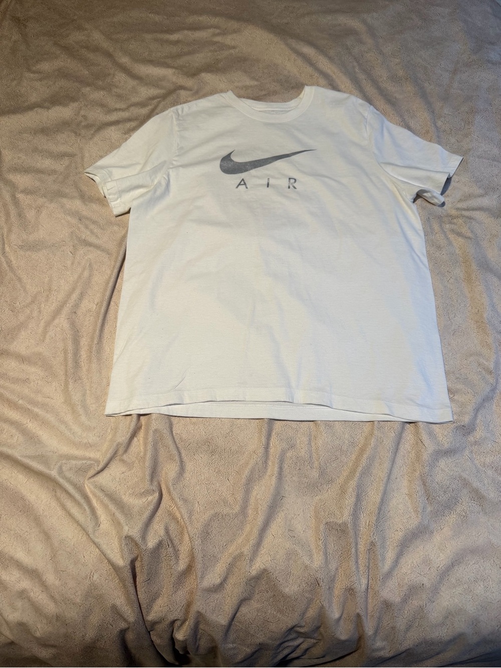 Nike White Tee with Gray Swoosh AIR Logo